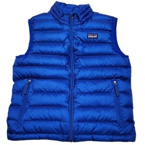 Patagonia Boys' Down Sweater Vest Shiny Blue Size Small ( 8 )